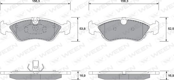 Ween 151-1307 - Kit de plaquettes de frein, frein à disque cwaw.fr