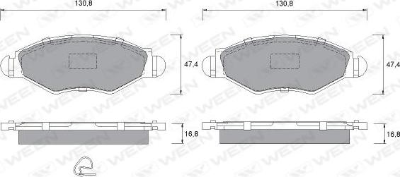 Ween 151-1319 - Kit de plaquettes de frein, frein à disque cwaw.fr