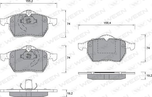 Ween 151-1314 - Kit de plaquettes de frein, frein à disque cwaw.fr