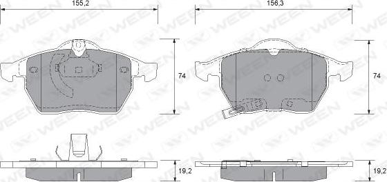 Ween 151-1310 - Kit de plaquettes de frein, frein à disque cwaw.fr