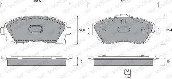 Ween 151-1311 - Kit de plaquettes de frein, frein à disque cwaw.fr