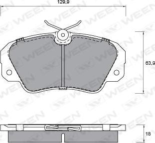 Ween 151-1313 - Kit de plaquettes de frein, frein à disque cwaw.fr