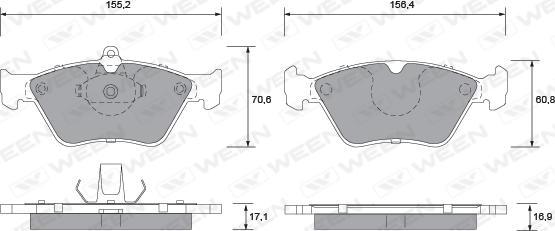 Ween 151-1312 - Kit de plaquettes de frein, frein à disque cwaw.fr