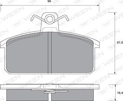 Ween 151-1389 - Kit de plaquettes de frein, frein à disque cwaw.fr