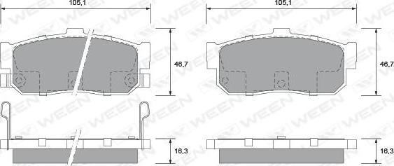 Ween 151-1384 - Kit de plaquettes de frein, frein à disque cwaw.fr