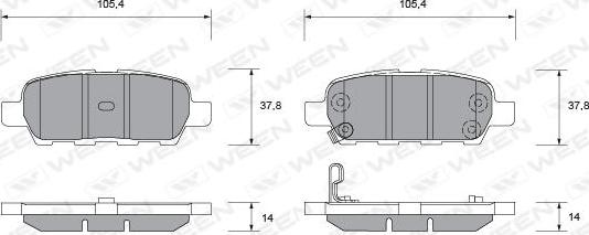 Ween 151-1381 - Kit de plaquettes de frein, frein à disque cwaw.fr