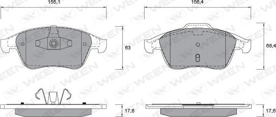 Ween 151-1339 - Kit de plaquettes de frein, frein à disque cwaw.fr