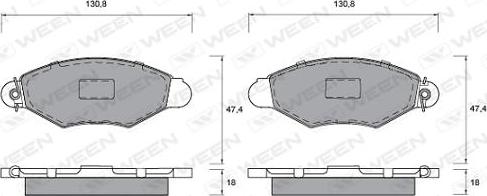 Ween 151-1334 - Kit de plaquettes de frein, frein à disque cwaw.fr