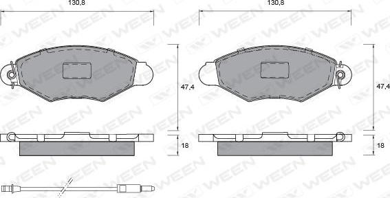 Ween 151-1335 - Kit de plaquettes de frein, frein à disque cwaw.fr