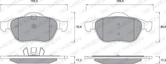 Ween 151-1336 - Kit de plaquettes de frein, frein à disque cwaw.fr