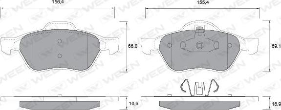 Ween 151-1338 - Kit de plaquettes de frein, frein à disque cwaw.fr