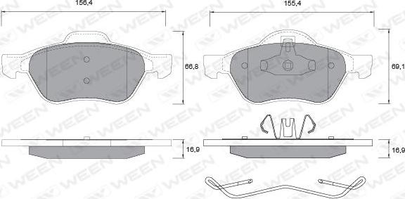 Ween 151-1337 - Kit de plaquettes de frein, frein à disque cwaw.fr