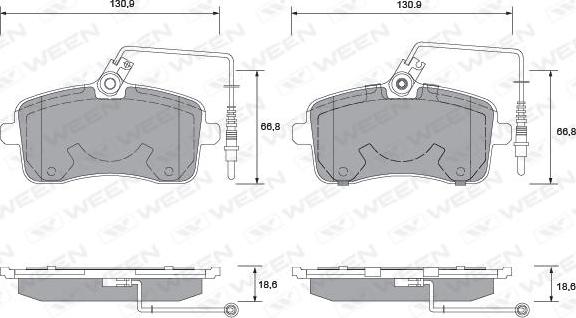 Ween 151-1329 - Kit de plaquettes de frein, frein à disque cwaw.fr