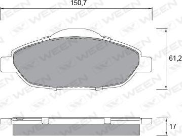 Ween 151-1326 - Kit de plaquettes de frein, frein à disque cwaw.fr