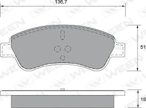 Ween 151-1320 - Kit de plaquettes de frein, frein à disque cwaw.fr