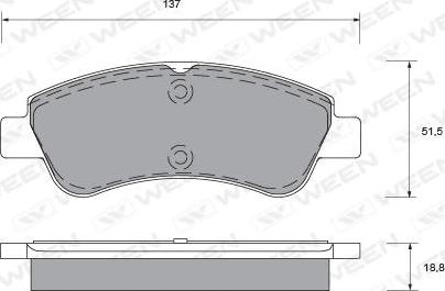 Ween 151-1323 - Kit de plaquettes de frein, frein à disque cwaw.fr