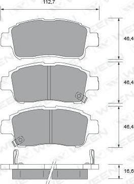 Ween 151-1379 - Kit de plaquettes de frein, frein à disque cwaw.fr