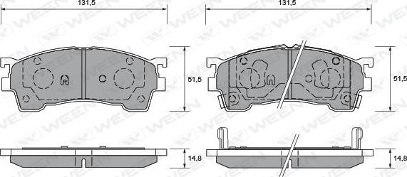 Ween 151-1370 - Kit de plaquettes de frein, frein à disque cwaw.fr