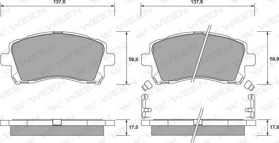 Ween 151-1373 - Kit de plaquettes de frein, frein à disque cwaw.fr