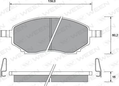 Ween 151-1372 - Kit de plaquettes de frein, frein à disque cwaw.fr