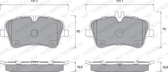 Ween 151-1295 - Kit de plaquettes de frein, frein à disque cwaw.fr