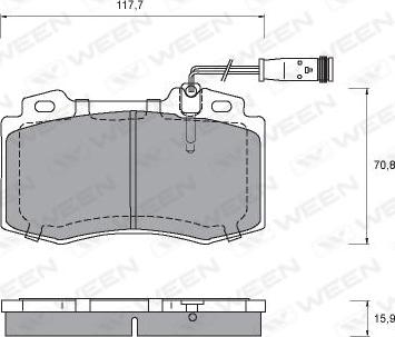 Ween 151-1296 - Kit de plaquettes de frein, frein à disque cwaw.fr