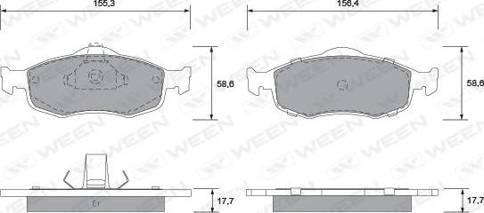 Ween 151-1290 - Kit de plaquettes de frein, frein à disque cwaw.fr