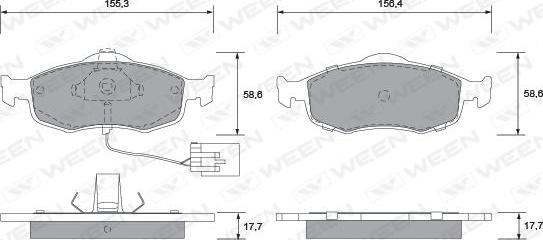 Ween 151-1291 - Kit de plaquettes de frein, frein à disque cwaw.fr