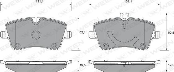 Ween 151-1298 - Kit de plaquettes de frein, frein à disque cwaw.fr