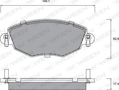 Ween 151-1293 - Kit de plaquettes de frein, frein à disque cwaw.fr