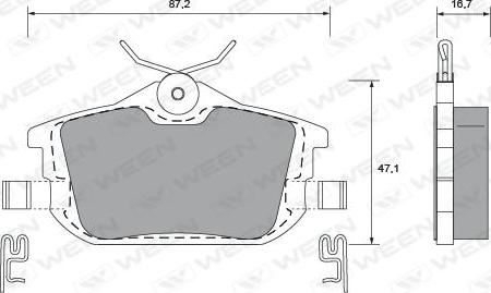 Ween 151-1249 - Kit de plaquettes de frein, frein à disque cwaw.fr