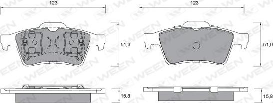 Ween 151-1246 - Kit de plaquettes de frein, frein à disque cwaw.fr