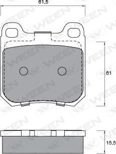 Ween 151-1242 - Kit de plaquettes de frein, frein à disque cwaw.fr