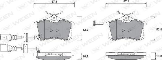 Ween 151-1247 - Kit de plaquettes de frein, frein à disque cwaw.fr