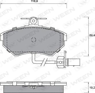 Ween 151-1255 - Kit de plaquettes de frein, frein à disque cwaw.fr