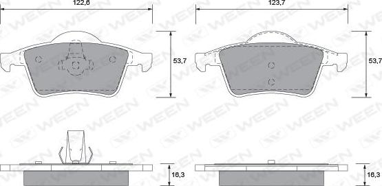 Ween 151-1250 - Kit de plaquettes de frein, frein à disque cwaw.fr