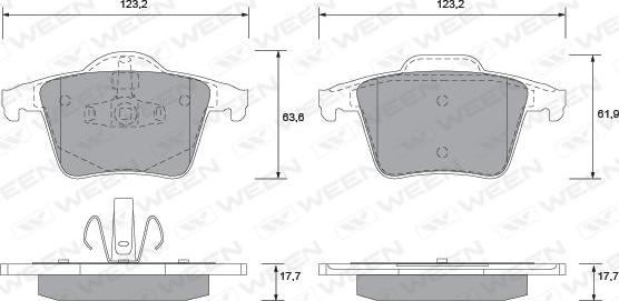 Ween 151-1251 - Kit de plaquettes de frein, frein à disque cwaw.fr