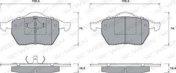 Ween 151-1258 - Kit de plaquettes de frein, frein à disque cwaw.fr