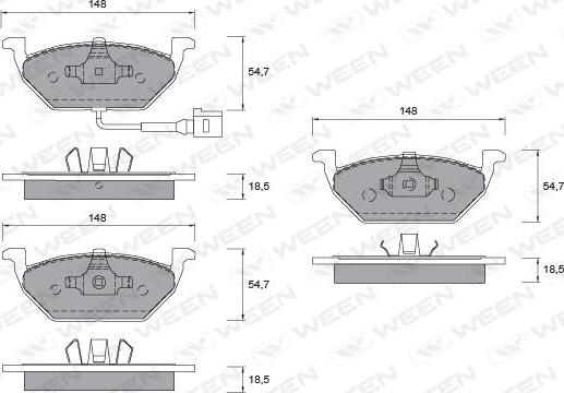 Ween 151-1253 - Kit de plaquettes de frein, frein à disque cwaw.fr