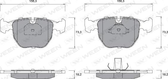 Ween 151-1269 - Kit de plaquettes de frein, frein à disque cwaw.fr