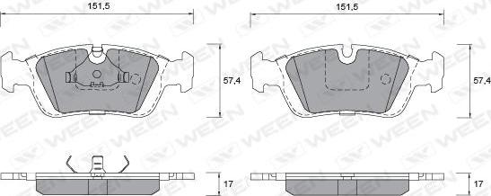 Ween 151-1265 - Kit de plaquettes de frein, frein à disque cwaw.fr