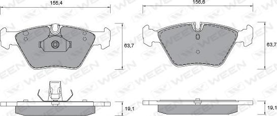 Ween 151-1266 - Kit de plaquettes de frein, frein à disque cwaw.fr