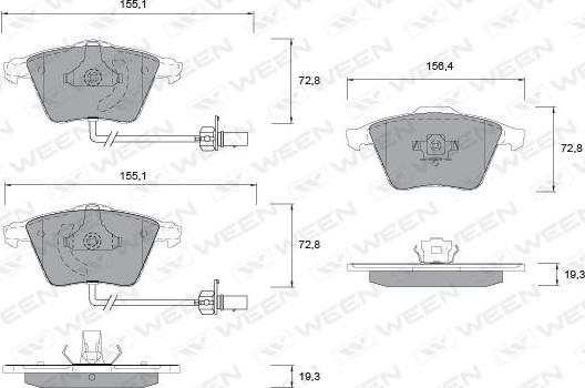 Ween 151-1260 - Kit de plaquettes de frein, frein à disque cwaw.fr