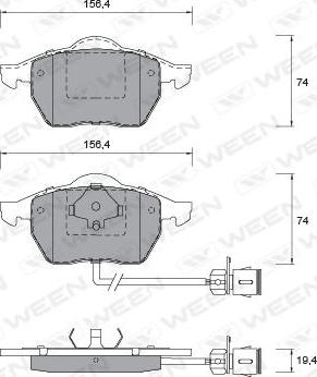 Ween 151-1261 - Kit de plaquettes de frein, frein à disque cwaw.fr