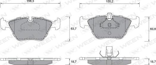 Ween 151-1268 - Kit de plaquettes de frein, frein à disque cwaw.fr