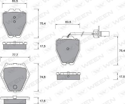 Ween 151-1263 - Kit de plaquettes de frein, frein à disque cwaw.fr