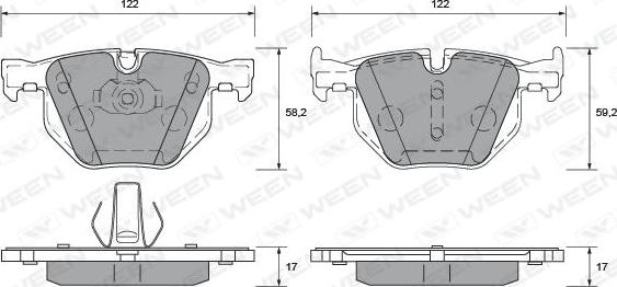 Ween 151-1204 - Kit de plaquettes de frein, frein à disque cwaw.fr