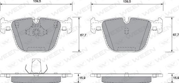 Ween 151-1205 - Kit de plaquettes de frein, frein à disque cwaw.fr