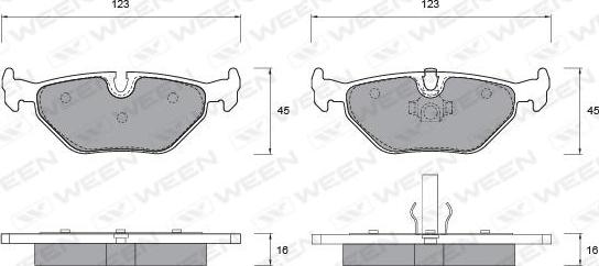 Ween 151-1201 - Kit de plaquettes de frein, frein à disque cwaw.fr