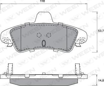 Ween 151-1214 - Kit de plaquettes de frein, frein à disque cwaw.fr